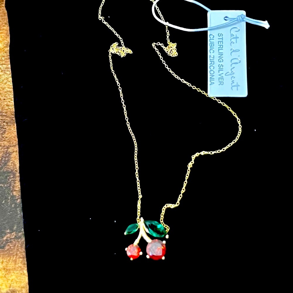 🍒 Cherry Gold Necklace with Minimalist Design
